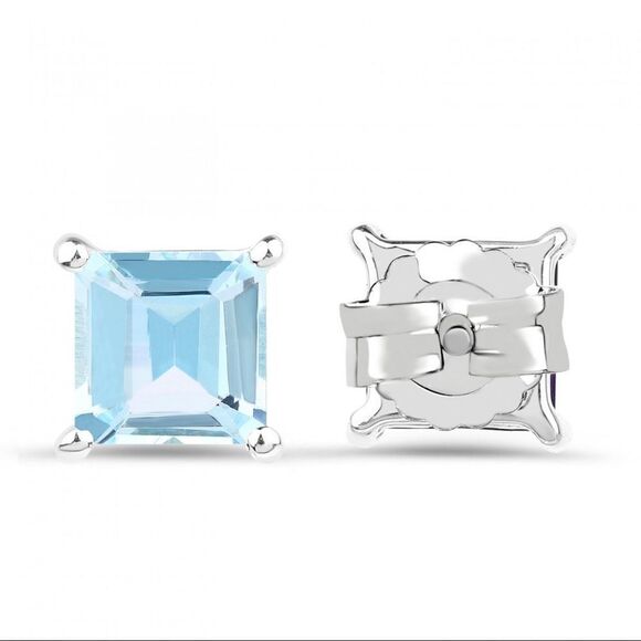 Gorgeous Ladies Sterling Silver 2.60 CTW Topaz Designer Earrings - Picture 3 of 6